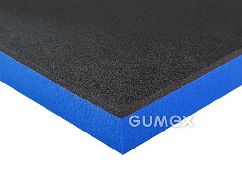 Vícevrstvá pěnová deska LD33 SHADOW BOARD, tlouťka 33mm (5+28), 2000x1000mm, neformátovaná, hustota 33kg/m3, LDPE, -5°C/+95°C, černomodrá